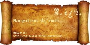 Margulies Ármin névjegykártya